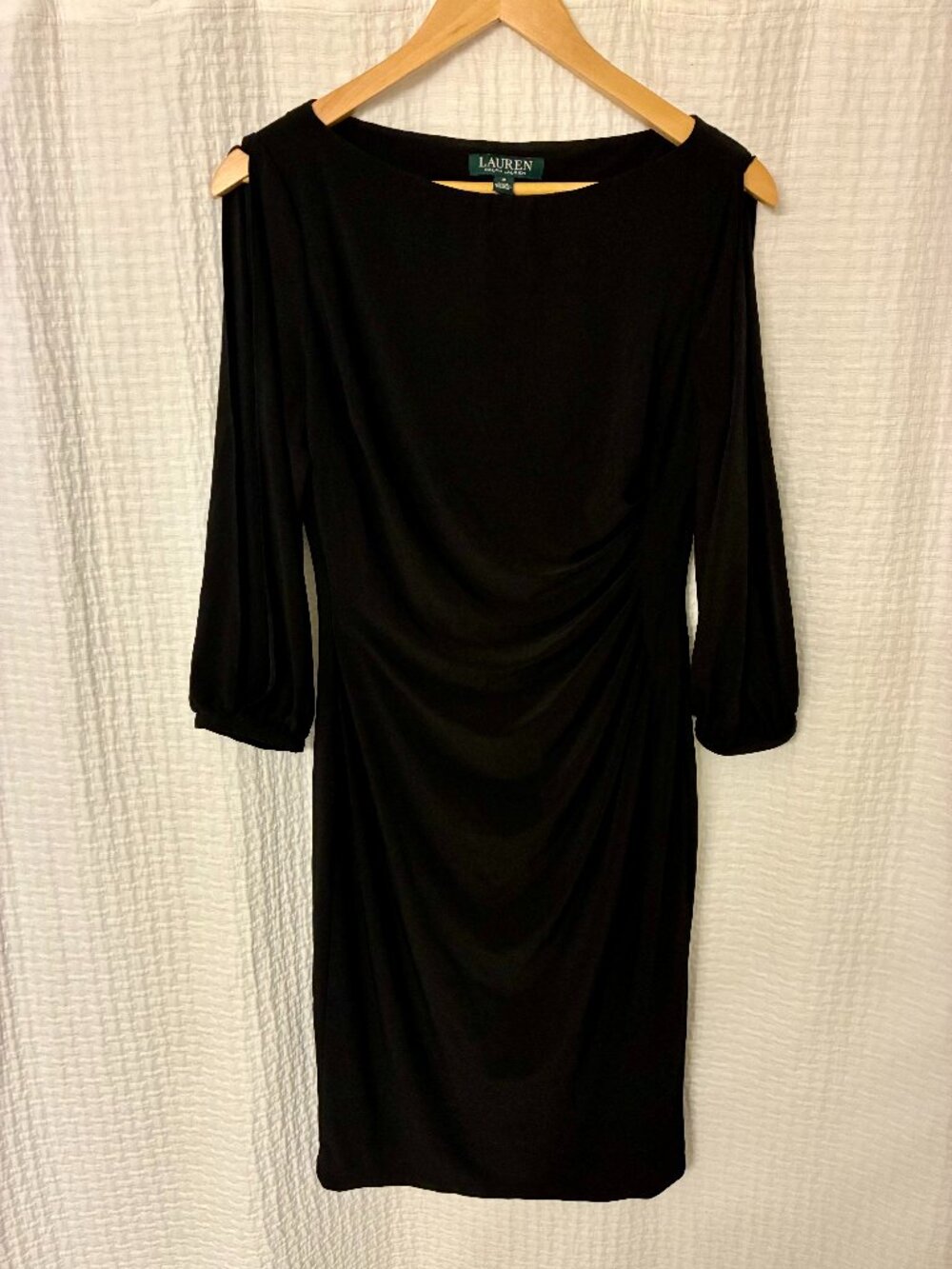 Ralph Lauren SIZE 8 Cold Shoulder Ruched Sheath Dress